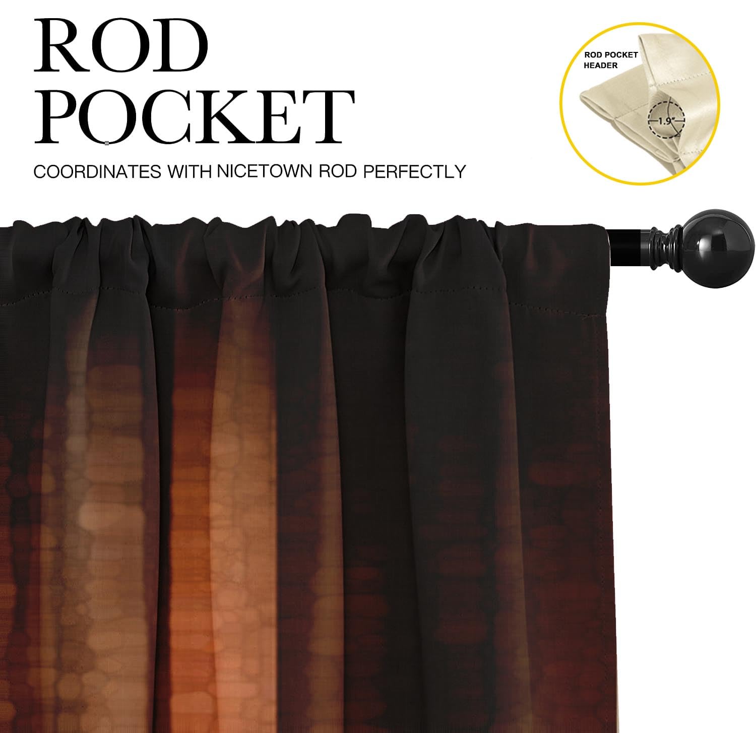 Emvency 2 Pack Valances Window Treatments, Orange Copper Vintage Stripe Blackout Drapes Adjustable Curtain Valances For Windows