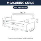 Cupuamon Oversized Sofa Slipcovers - Elastic Bottom, Jacquard Fabric, Classic Blue, 4 Seater - Perfect for Pets and Kids