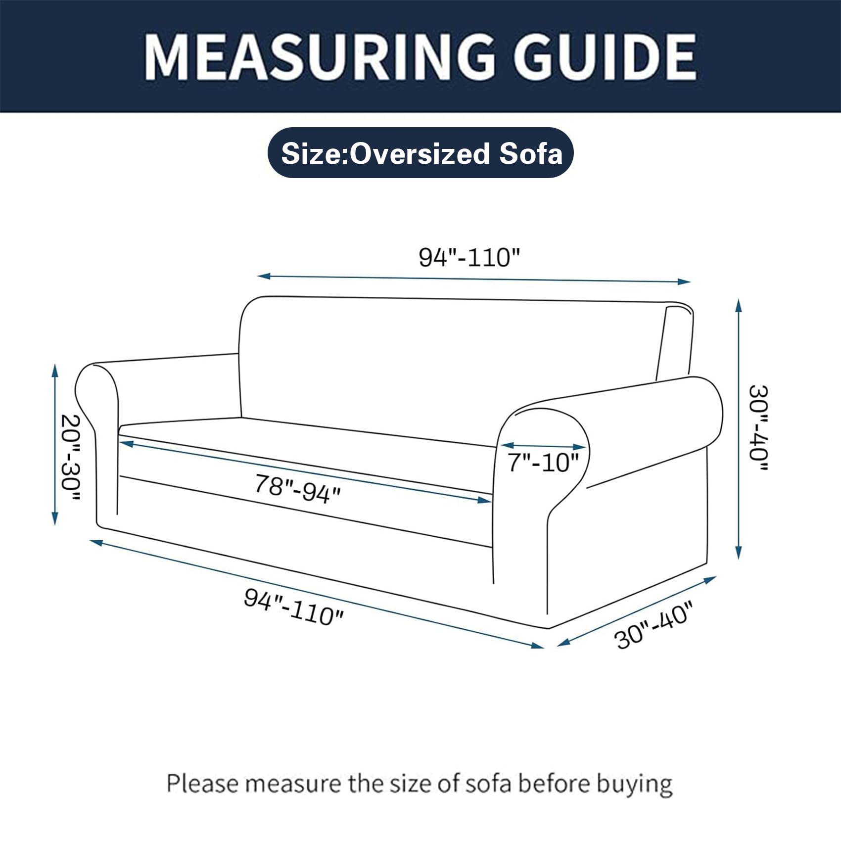 2025 New Stretch Oversized Sofa Slipcovers Couch Sofa Cover For 4 Seater Furniture Protector Covers With Elastic Bottom Jacquard Fabric Small Checks For Pets, Kids - Peacock Blue