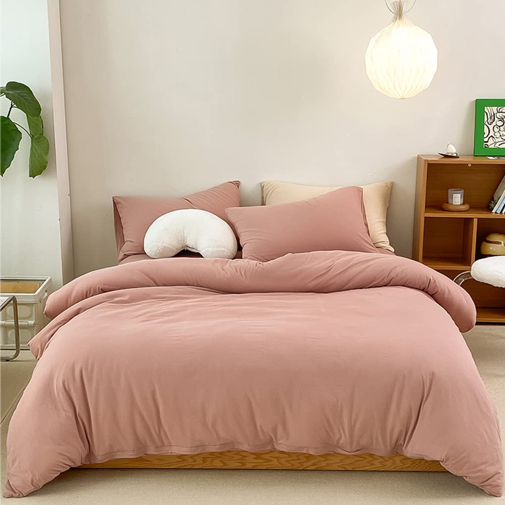 Clothknow Pink Comforter Set King 3Pcs Blush Mauve Bedding Comforter Sets Dusty Rose Comforter King Size Soft Cozy Pink Blush Ki