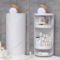 Matiko Bathroom Corner Shelf, 360 Degree Rotating Triangle Shelf, Multifunction Corner Locker Cosmetic Rotating Storage Cabinet