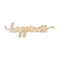 Woodums - Happiness Script Wooden Wall Art Decor, Unfinished Wood Sign for Family Room Decor, Charlie Script Letter Wood Cutout,
