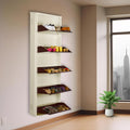 Delite Kom 24 Inch Wide, 5 Shelf Metal Shoe Rack Wall Mounted For Home With Central Lock Holds Upto 15 Shoes Or 25 Slippers Pair