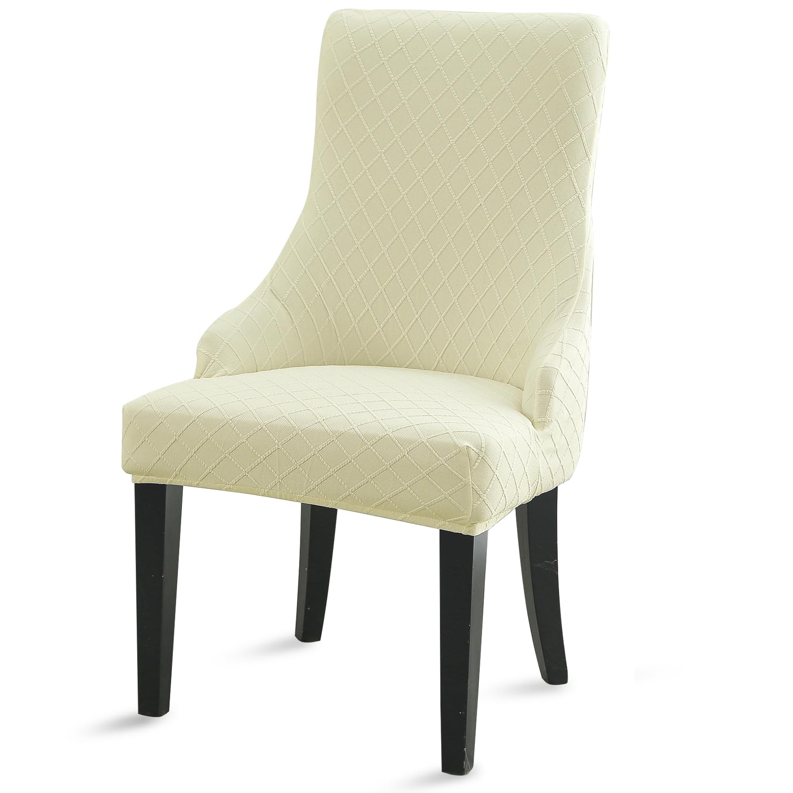 Liykimt Stretch Wingback Side Chair Slipcover-Accent Chair Cover Jacquard with Arm,Washable Upholstered Arm Dining Chair with Na