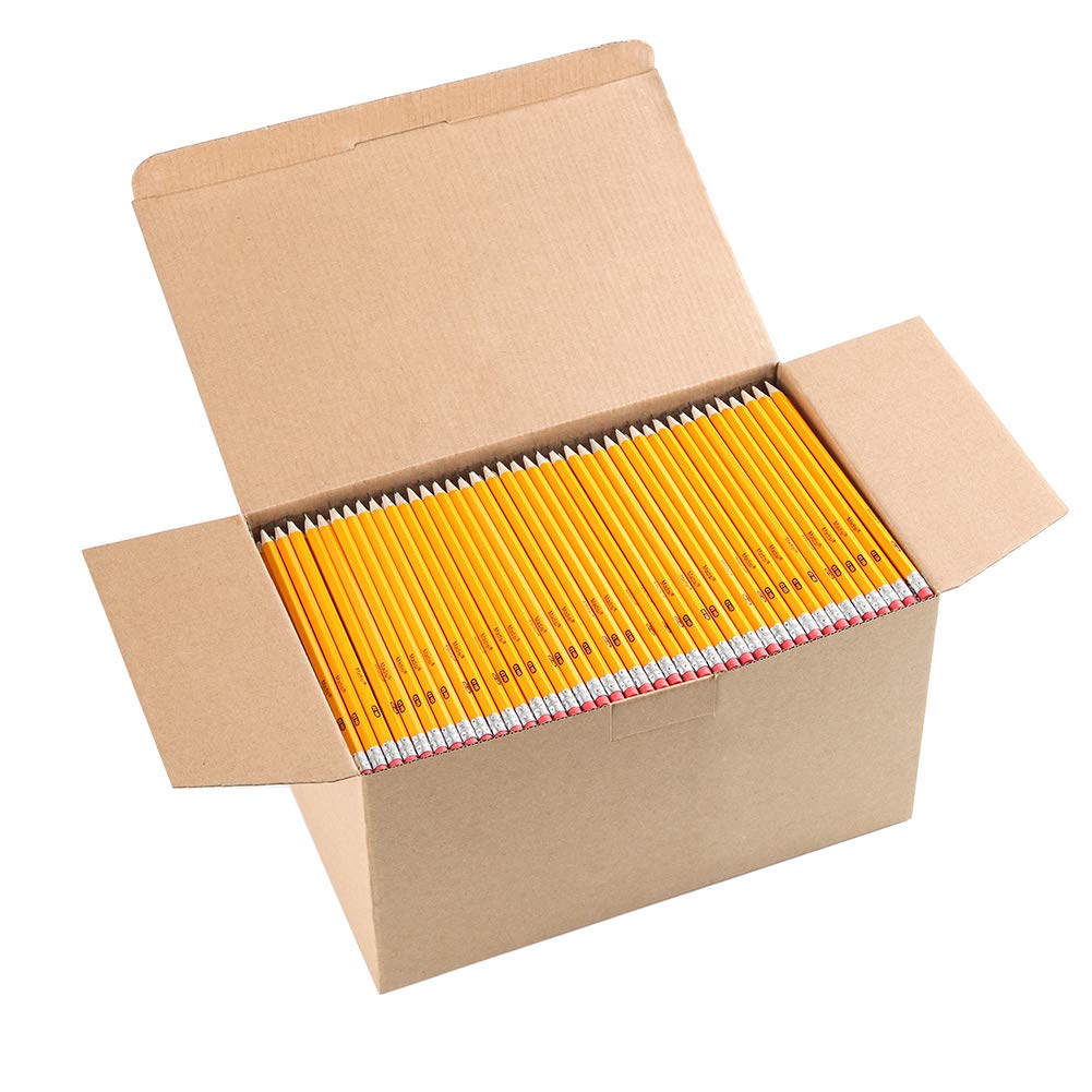 Madisi Wood-Cased #2 Hb Pencils, Yellow, Pre-Sharpened, Bulk Pack, 1000 Pencils