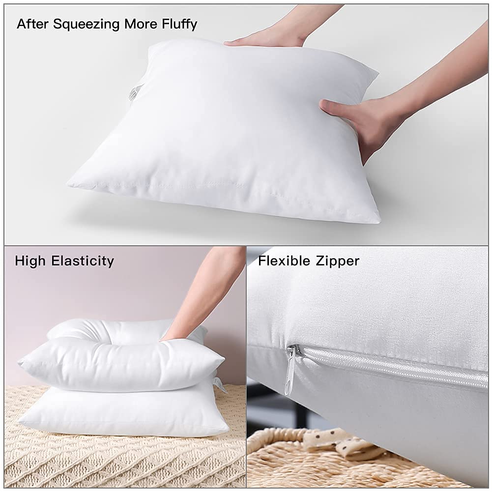 Otostar Pack Of 2 Outdoor Waterproof Pillow Inserts 16 X 16 Inches Premium Water Resistant Decorative Throw Pillow Inserts Squar