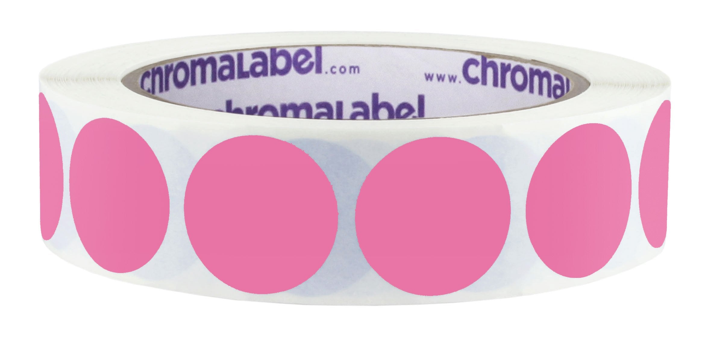 Chromalabel 1 Inch Round Label Removable Color Code Dot Stickers, 1000 Labels Per Roll, Rose