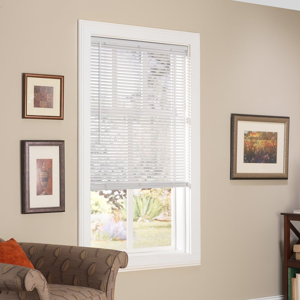 Lumino Vinyl Mini Blinds 1 Inch Cordless Room Darkening In Alabaster - 5775 W X 48 H (Over 700 Addl Custom Sizes) - Starting At