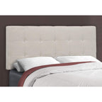 Monarch Specialties I 6020Q Bed, Queen Size, Platform, Bedroom, Frame, Upholstered, Linen Look, Wood Legs, Grey, Transitional
