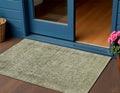 3 X 5 Sage And Beige Abstract Washable Indoor Outdoor Area Rug