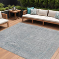 9 X 12 Silver And Beige Abstract Washable Indoor Outdoor Area Rug