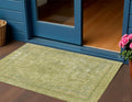 3 X 5 Fern Green And Sage Medallion Washable Indoor Outdoor Area Rug