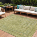 9 X 12 Fern Green And Sage Medallion Washable Indoor Outdoor Area Rug