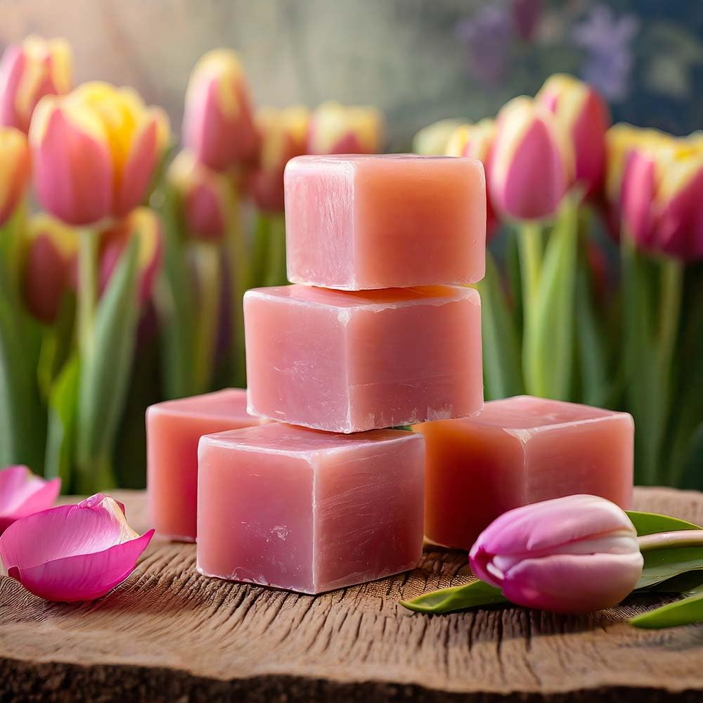 Candlecopia Tulips Strongly Scented Hand Poured Vegan Wax Melts, 12 Scented Wax Cubes, 6.4 Ounces In 2 X 6-Packs