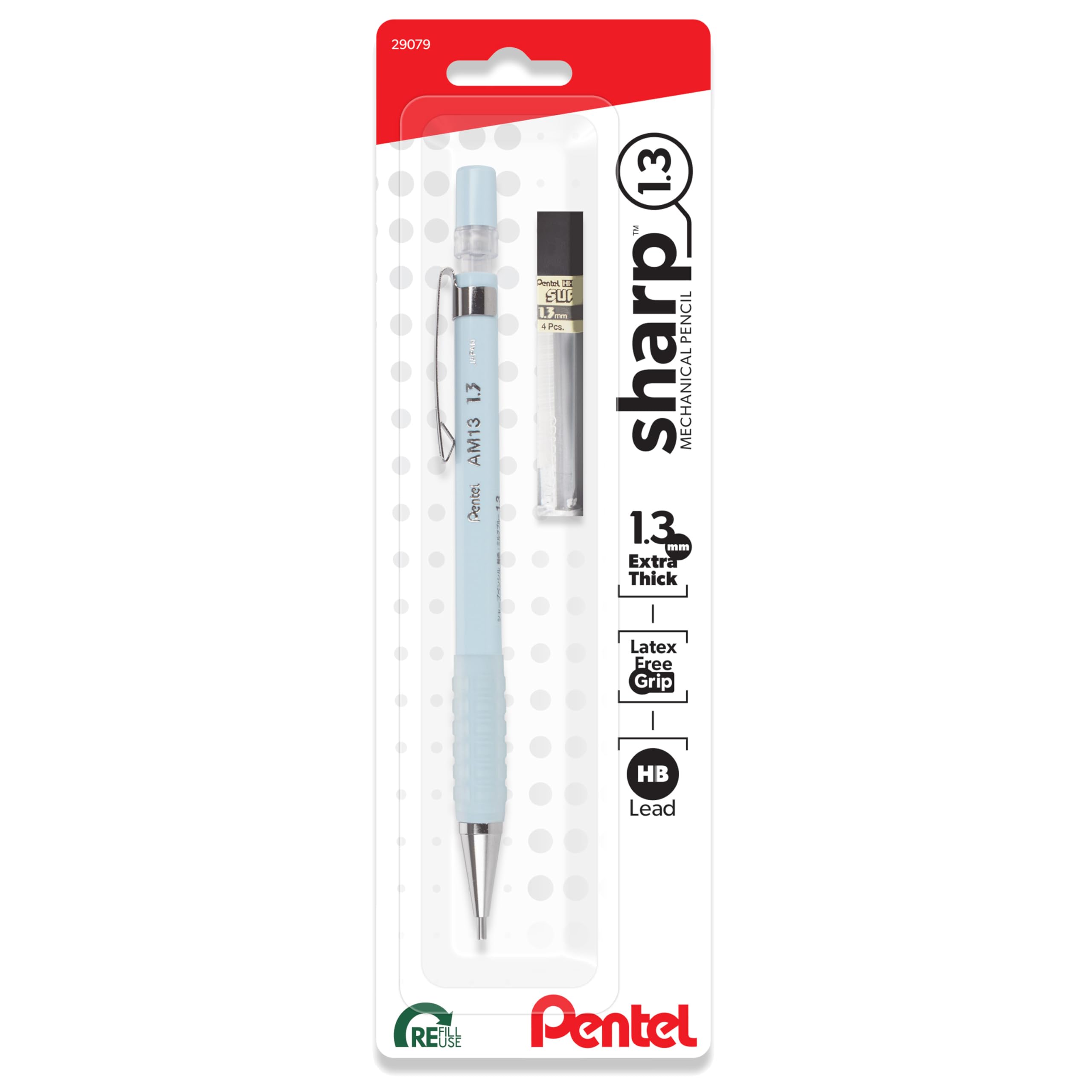 Pentel Sharp 1.3 Mechanical Pencil, (1.3Mm), Extra Thick Line, Includes Refill Lead, Writing/Office/Test-Taking Pencil, Pastel B