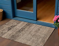 3 X 5 Brown And Taupe Medallion Washable Indoor Outdoor Area Rug