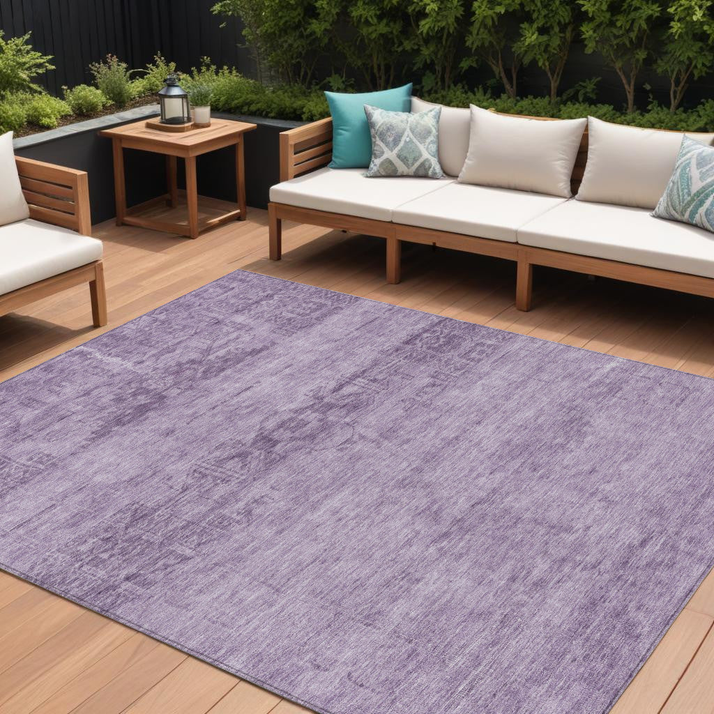 9 X 12 Plum And Purple Medallion Washable Indoor Outdoor Area Rug