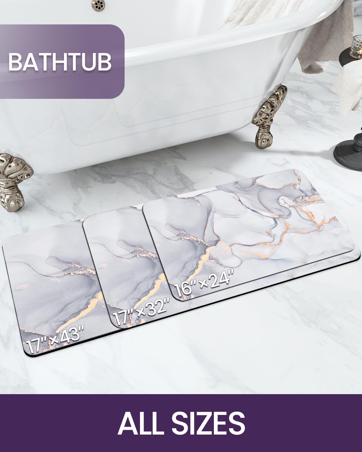 Dexi Bath Mat Rugs Bathroom Floor Mat Super Absorbent Ultra Thin Low Profile Non Slip Quick Dry Washable Carpet For Sink Shower