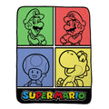 Franco Collectibles Super Mario Bedding Super Soft Micro Raschel Throw, 46 In X 60 In, (Official Licensed Product)