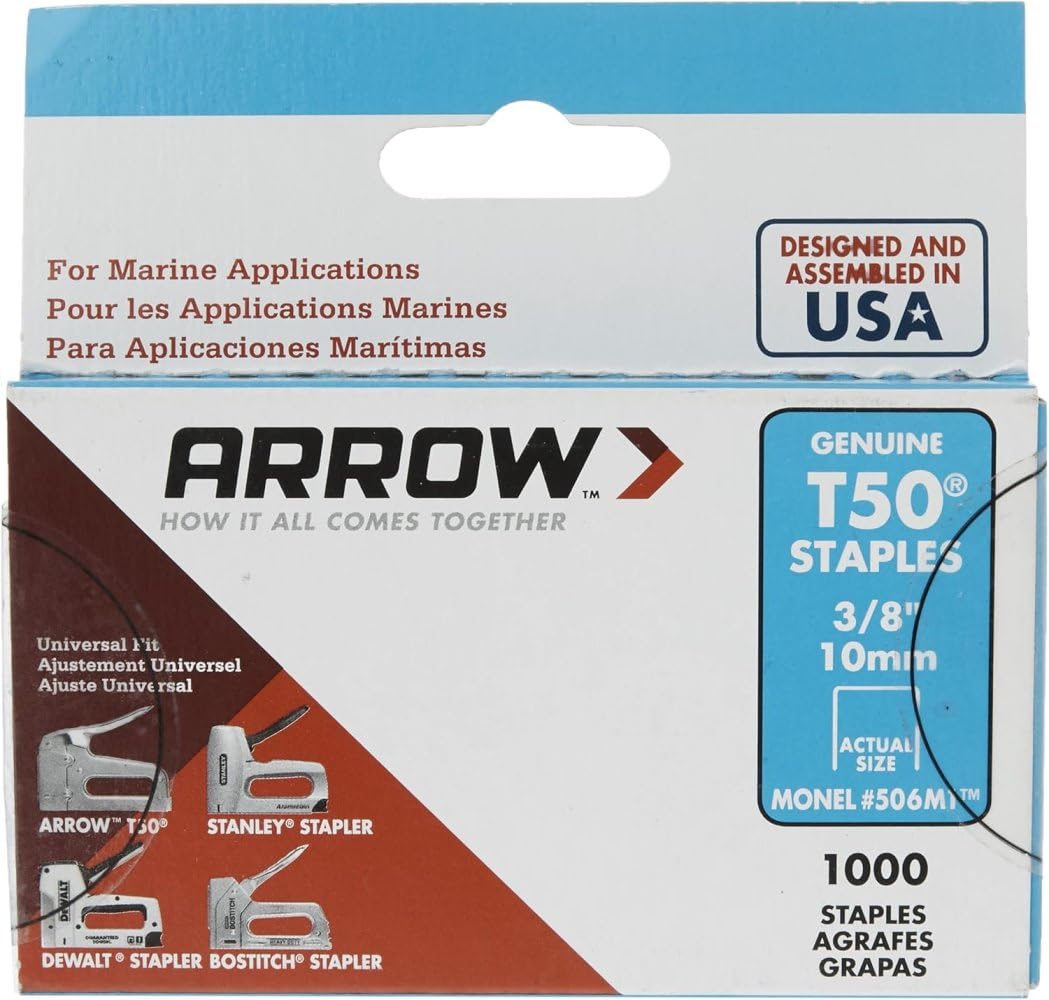 Arrow Fastener 2545564 0.37 In. T50 Monel Staple44; 1000 Per Pack