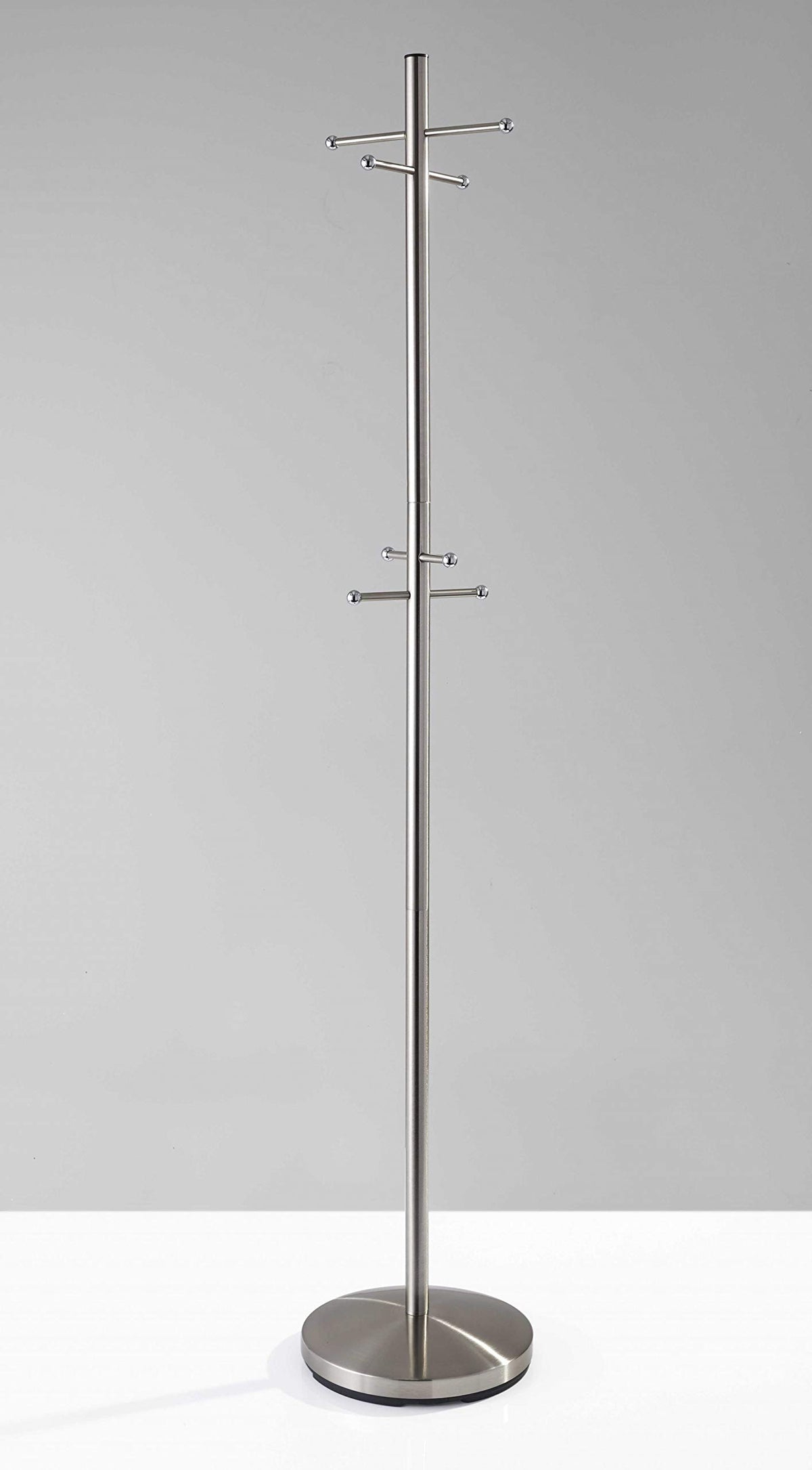 HomeRoots 13&quot; X 67&quot; Brushed Steel Brushed Steel Coat Rack