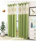 Rensum Polyester Eyelet 5Ft Curtain for Window Set of 2 | Net Patch Curtain Drapes for Living Room Bedroom Kitchen Hall | Decora