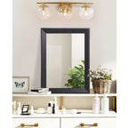 Aazzkang Black Mirrors For Wall Rectangle Wood Framed Mirror 20''X16'' Decorative Wall Mirror For Bedroom Bathroom Living Room