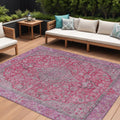 8 X 10 Pink And Lavender Medallion Washable Indoor Outdoor Area Rug