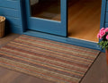 3 X 5 Rust Taupe And Gray Striped Washable Indoor Outdoor Area Rug