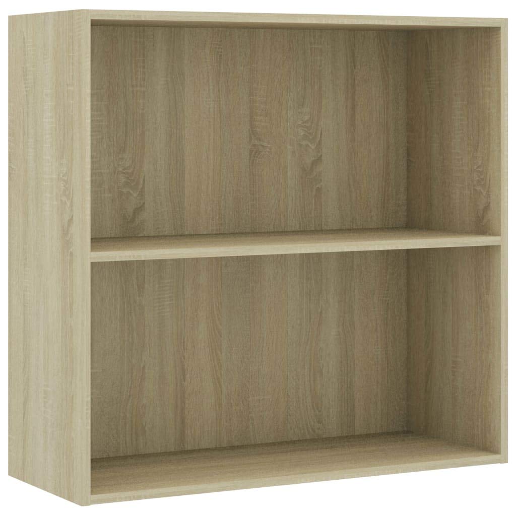 vidaXL 2-Tier Book Cabinet Sonoma Oak 31.5&quot;x11.8&quot;x30.1&quot; Chipboard