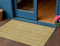 3 X 5 Wheat Gold And Beige Striped Washable Indoor Outdoor Area Rug