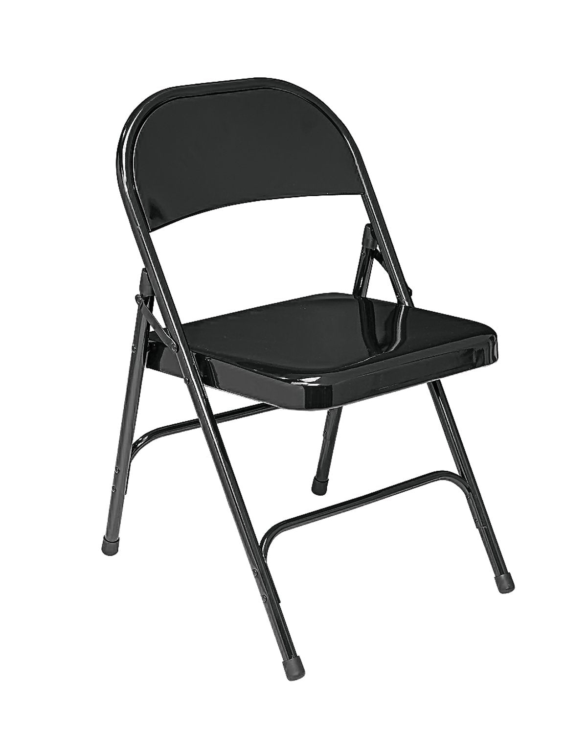 National Public Seat Home Office Decorative Standard All-Steel Folding Chair Black - 4 Pack