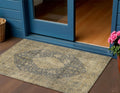 3 X 5 Charcoal And Beige Medallion Washable Indoor Outdoor Area Rug