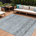9 X 12 Blue And Gray Trellis Washable Indoor Outdoor Area Rug