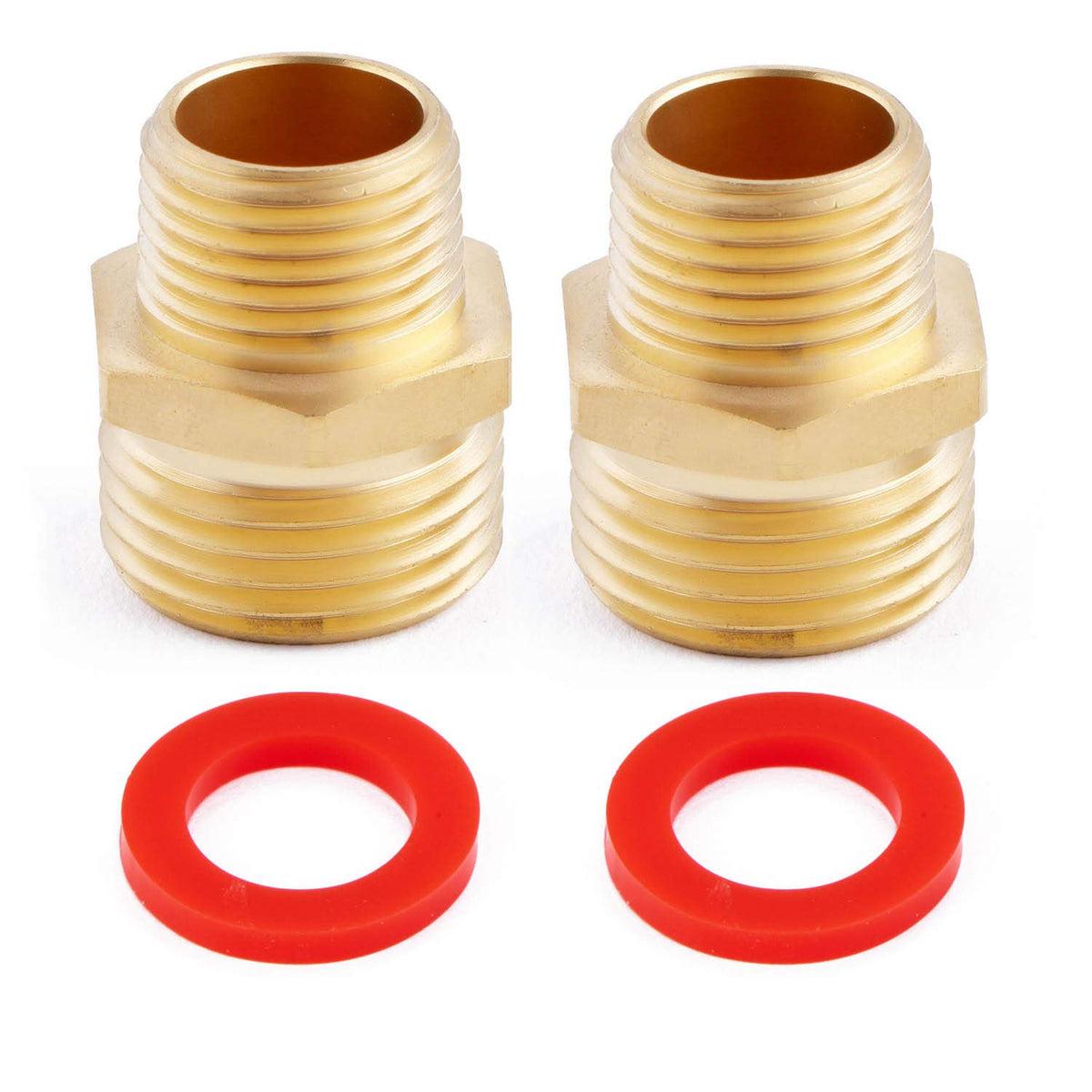 Litorange (2 Pack Lead-Free Brass Garden Hose Threaded 3/4' Ght To 1/2' Npt Fitting Connect, Green Thumb Quick Swivel Connecto