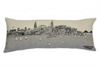 HomeRoots Cream 35' White Charleston Daylight Skyline Lumbar Decorative Pillow