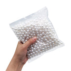 Inspirelle 580Pcs White Undrilled Abs Art Faux Pearls For Vase Fillers, 10Mm No Hole Makeup Beads To Hold Brush Eyeliner, Imitat