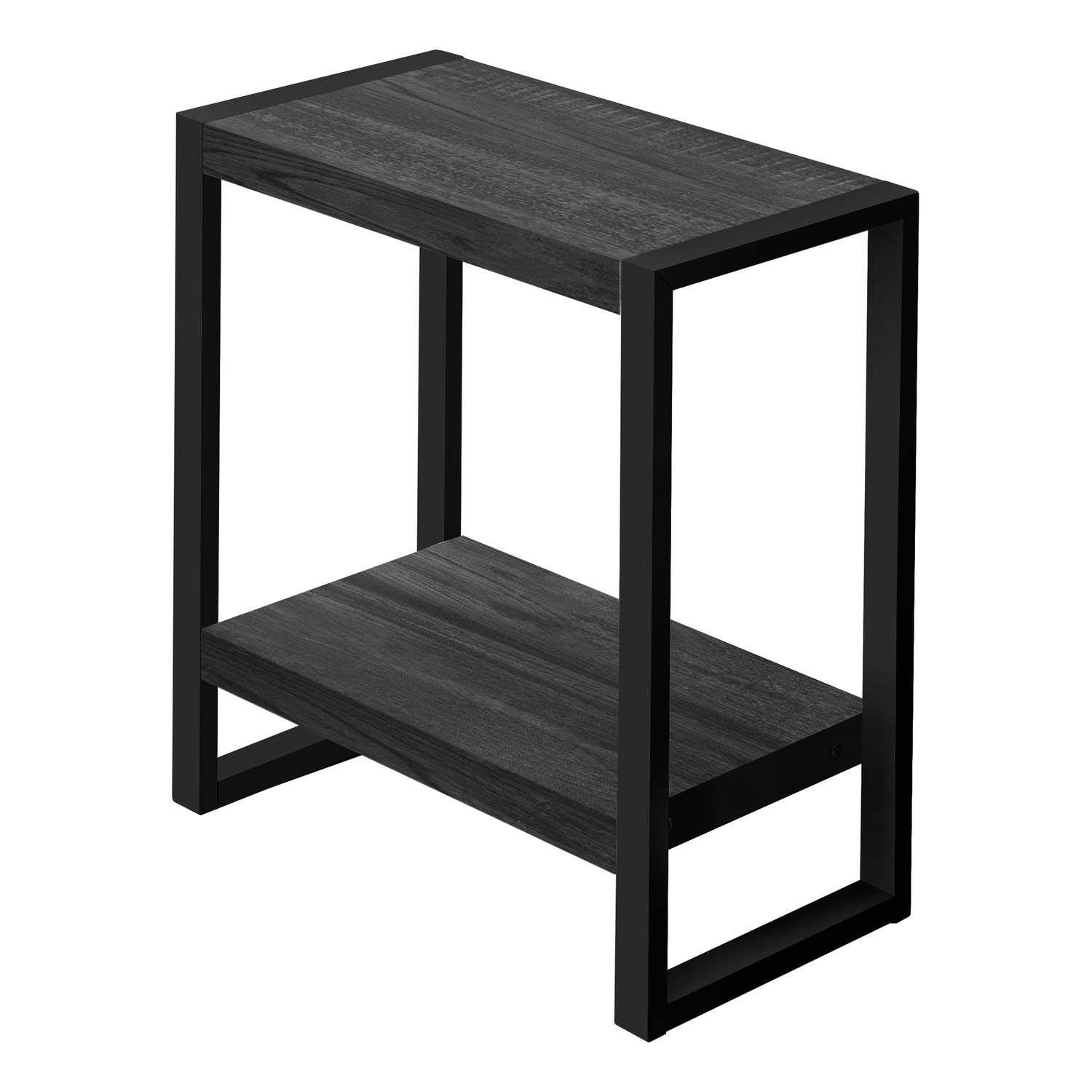Monarch Specialties Rectangular Side 1 Storage Shelf-for Living Room or Bedroom end Table 24 H Black