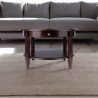 Ergode Wood Concord Coffee Table - Classic Walnut, Storage Shelf, Hidden Drawer