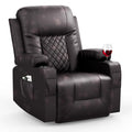 Furnimat Recliner Chairs For Adults, Massage Rocker With Heated Modern Ergonomic Lounge 360 Degree Swivel Single Sofa Seat Livin