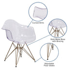 Flash Furniture Allure Series Transparent Side Chair with Gold Base