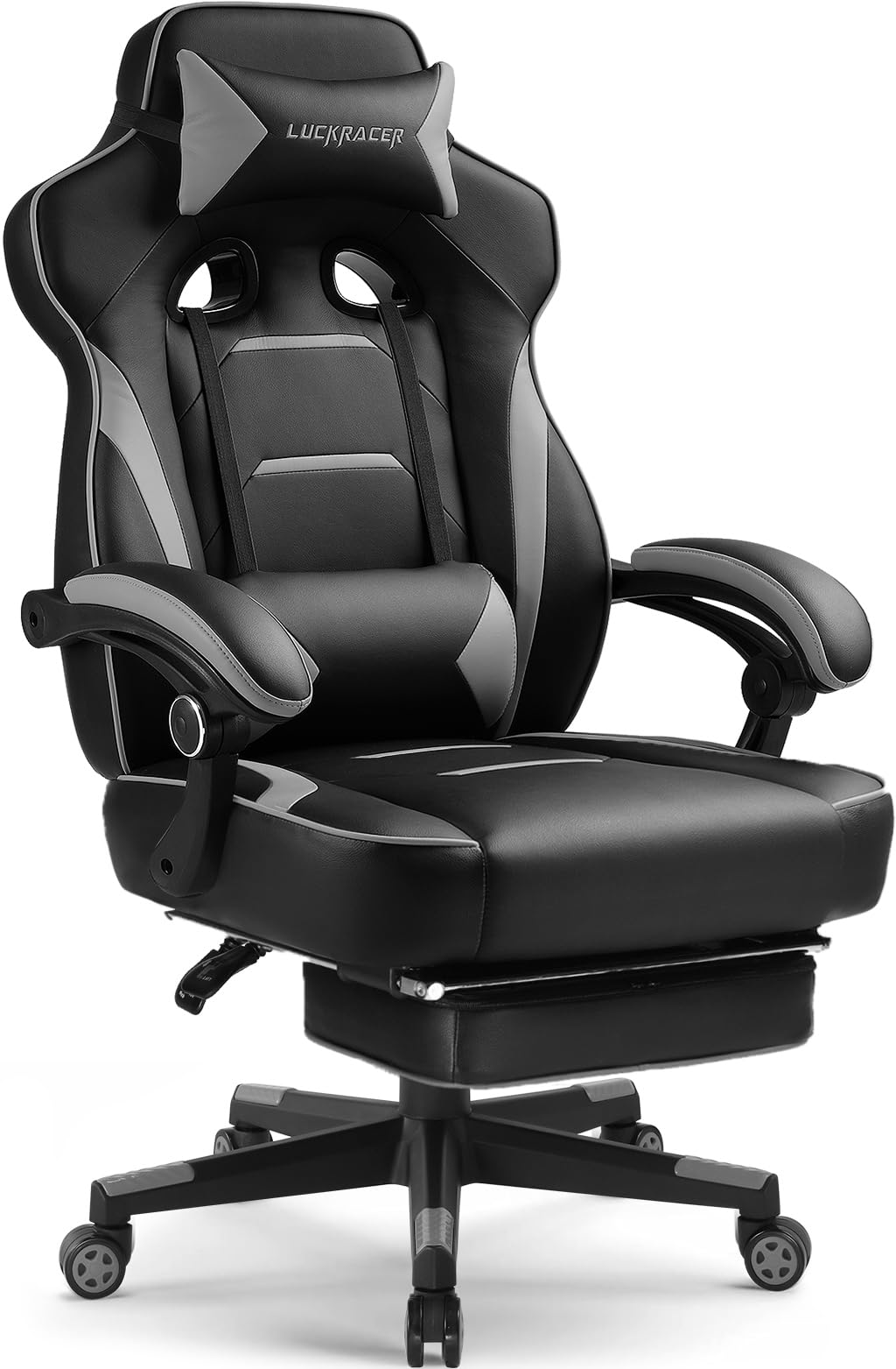 Gtplayer Gaming Chair With Footrest, Big And Tall Game Chair 350Lb Racing Style Computer Chair, Ergonomic Executive Office Chair