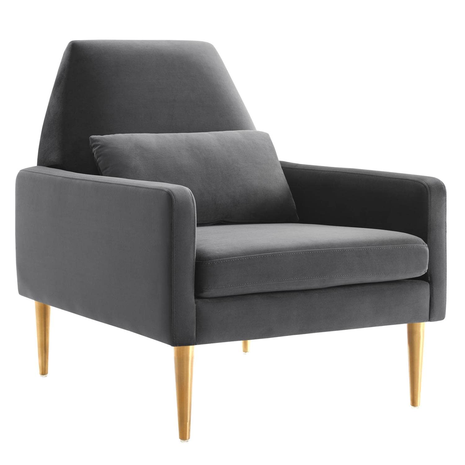 Modway Liliana Performance Velvet Armchair With Charcoal Finish Eei-5021-Cha