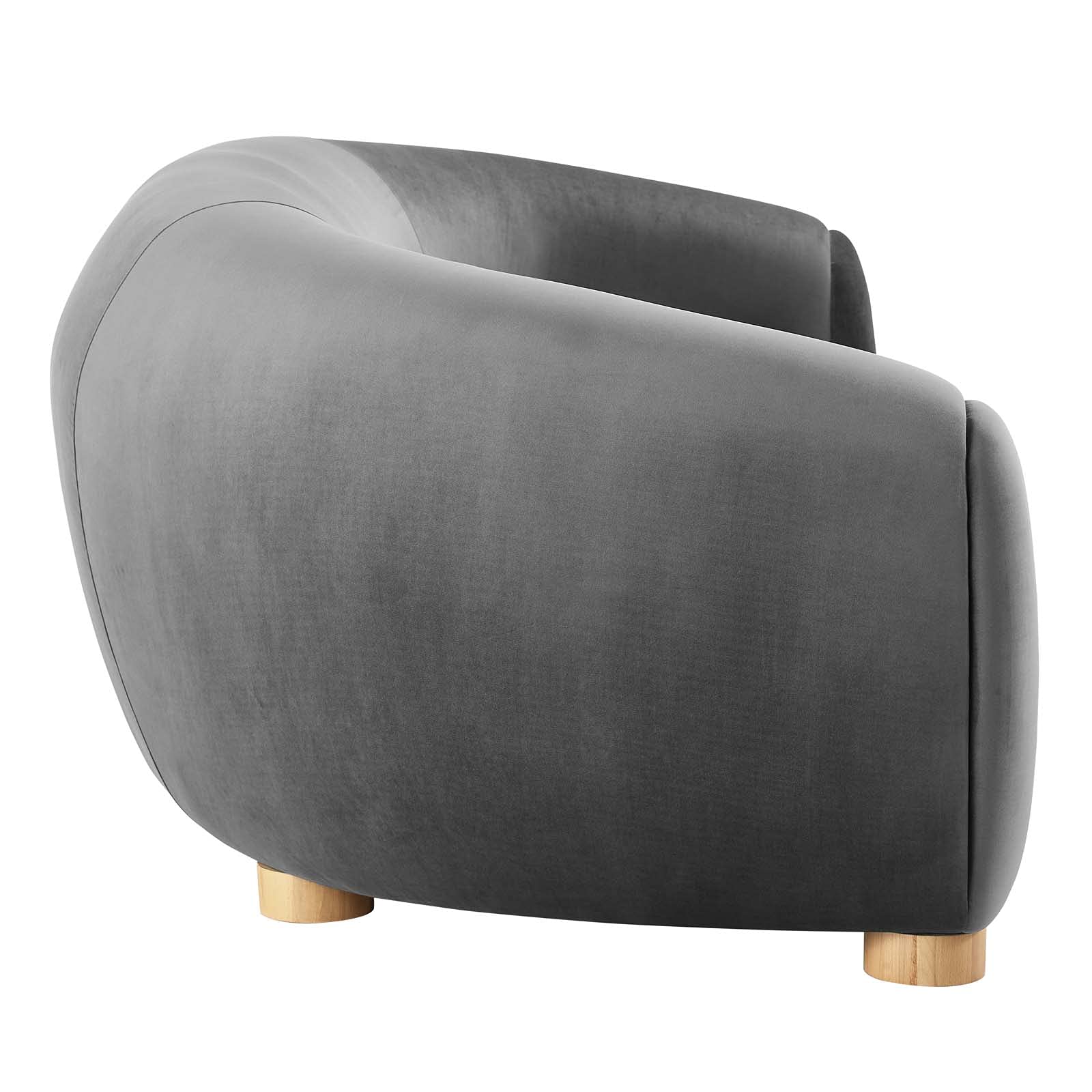 Modway Abundant Performance Velvet Accent Armchair, Sofa, Charcoal