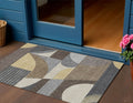 3 X 5 Brown Taupe And Wheat Geometric Washable Indoor Outdoor Area Rug