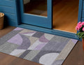3 X 5 Purple Gray And Beige Geometric Washable Indoor Outdoor Area Rug