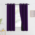 Nicetown 100% Blackout Curtains With Black Liner Backing, Thermal Insulated Curtains For Living Room, Noise Reducing Drapes, Royal Purple, 37' Wide X 60' Long Per Panel, Set Of 2 Panels