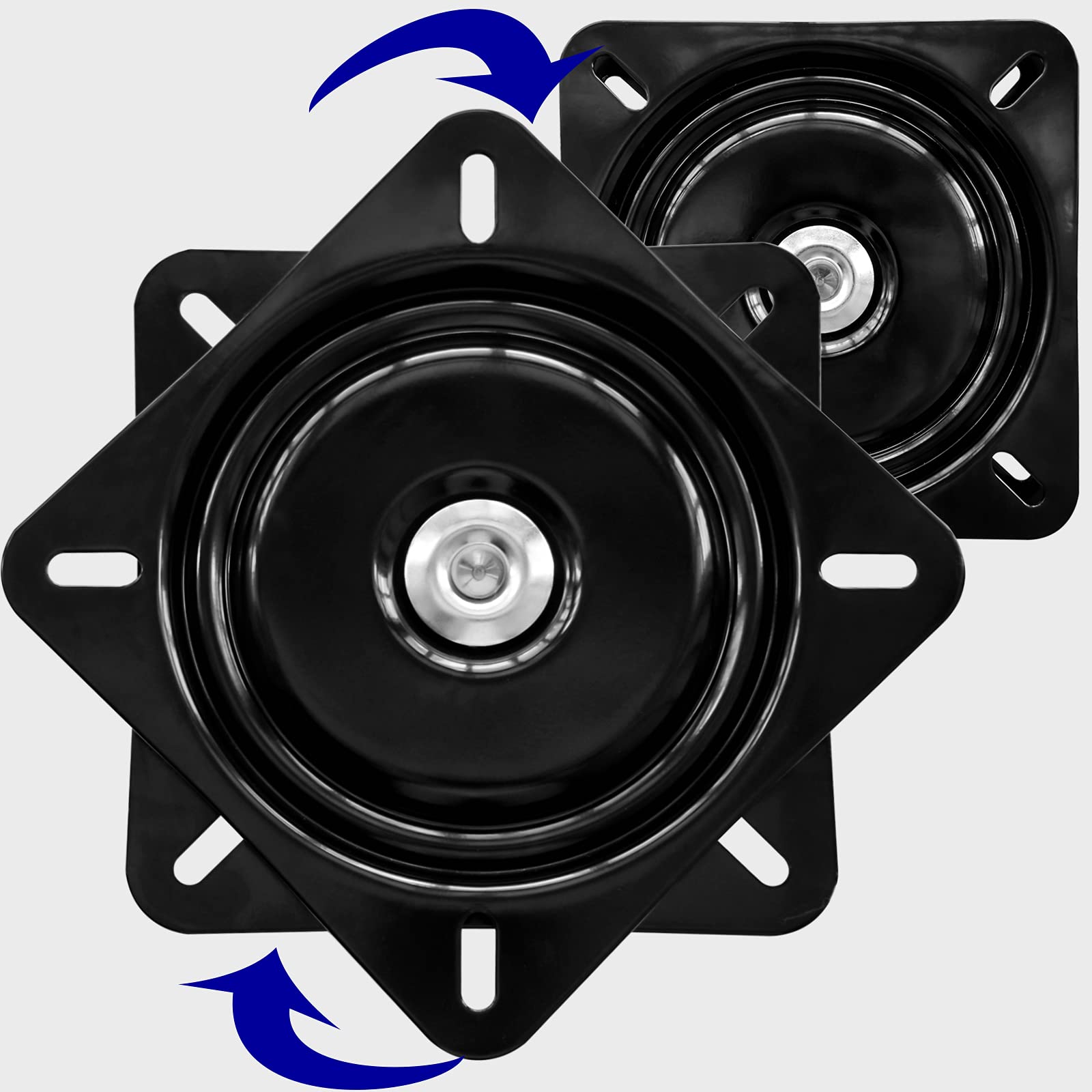 2Pack 8Inch Heavy Duty Bar Stool Swivel Plate, Chair Swivel Base with Solid Ring of Ball Bearings, 500lbs Capacity Replacement S