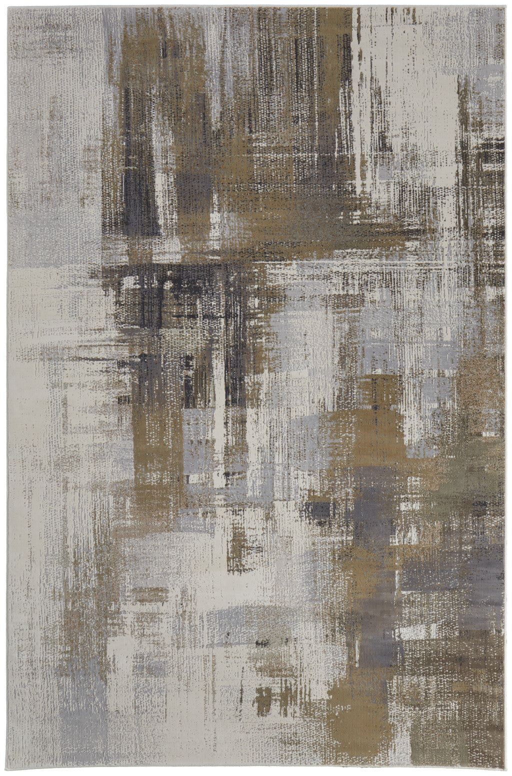 8' X 10' Gray And Brown Abstract Area Rug
