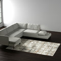 10' X 13' Ivory Gray And Green Abstract Distressed Area Rug